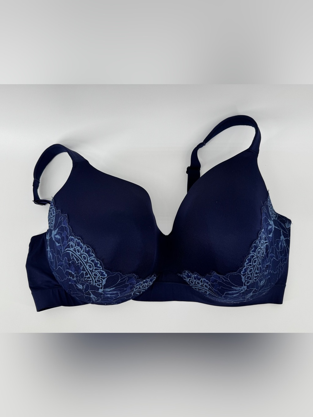 Cacique Navy Lace-Trimmed T-Shirt Bra